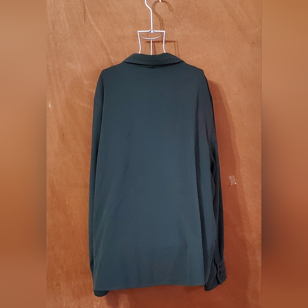 Basic Editions XL Long Sleeved Dark Green Shirt - Picture 2 of 3